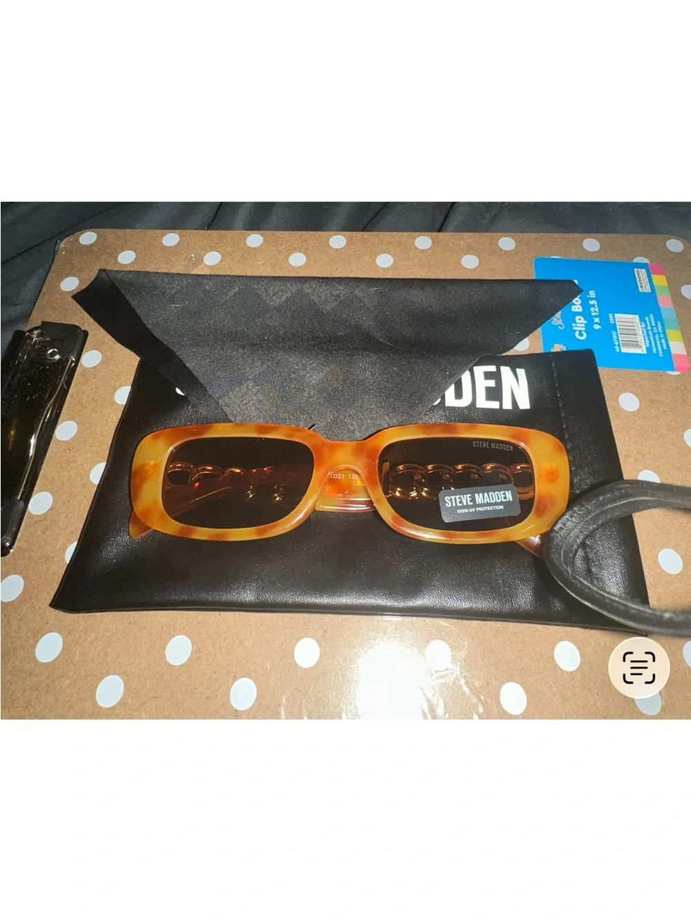 Steve Madden Amber Tortoise Rectangular Sunglasses